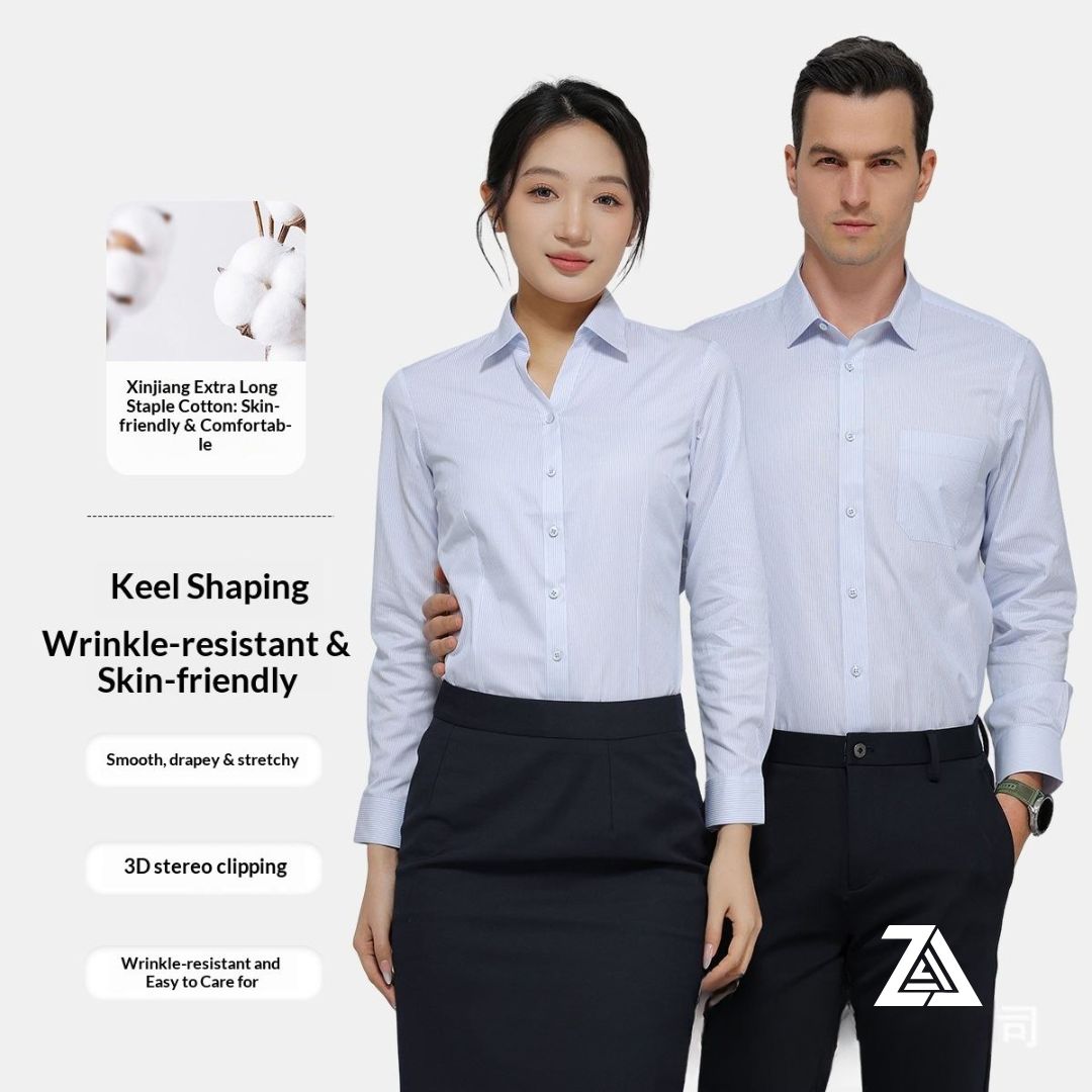 Long Sleeve Striped Formal Business Shirt