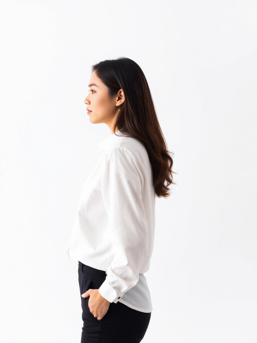 White Long Sleeves Shirt — Women — view 3