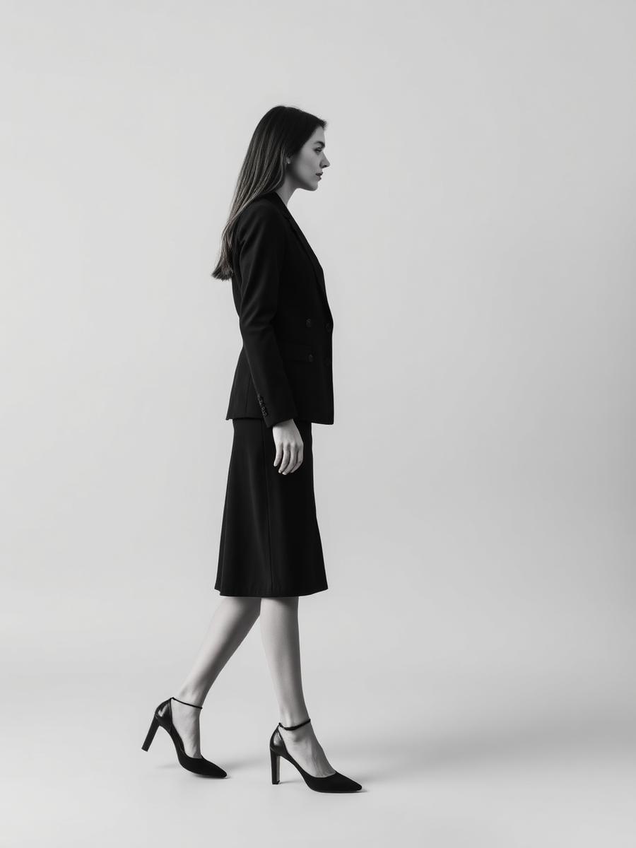 Black Formal Skirt — Women — view 4